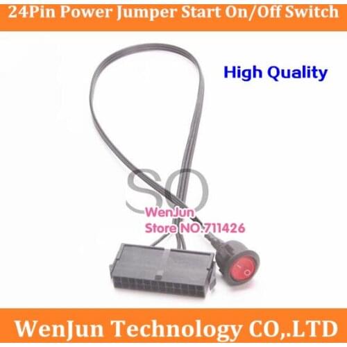 High Quality 50CM DIY PC 24Pin motherboard ATX/EPS Power Supply Jumper Start On/Off Switch