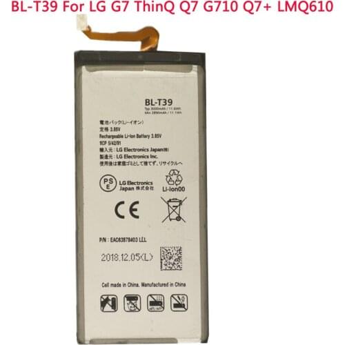 High quality BL-T39 Battery 3000mAh For LG G7 G7+ G7ThinQ LM G710 ThinQ G710 Q7+ LMQ610 BL T39 Mobile Phone Bateria