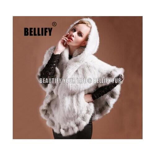 Top luxury Top sales ladies knitted queen Genuine mink Fur shawls High fashion women Hooded Fur poncho Wedding cape