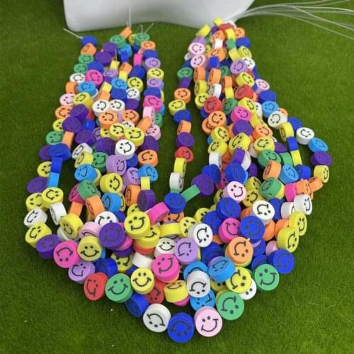 10strips/lot Clay Beads Smileface Loose Beads for Handmade Jewelry Making