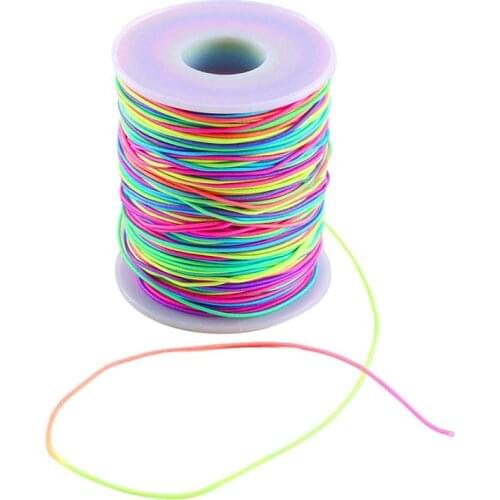100M 1mm Beading Rainbow Coloured Thread Fabric Cord Crystal String Cord Hair DIY Jewelry Making Bracelet Hand Band