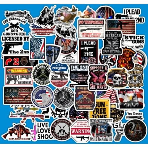 50pcs US bill Flag Icon cartoon law flag Sticker For Suitcase Skateboard Laptop Luggage Fridge Phone Car Styling