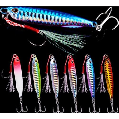 6PCS Metal Jig Sea Fishing Lure Weights 10g-40g Trolling Hard Bait Bass Fishing Tackle Trout Jigging Lure Jigs Saltwater Lures