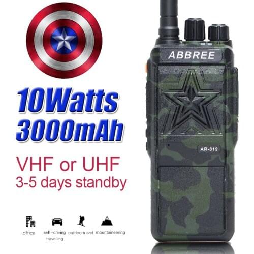 ABBREE AR-819 10W Powerful No magnetic Loudspeaker 16CH 3000Mah 10KM Long Range Walkie Talkie Hunting CB Ham Radio HF Transceive