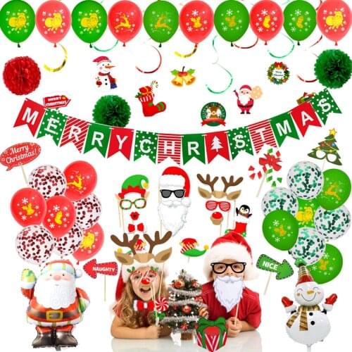Amazon Christmas Balloon Banner Christmas Beard Photographic Prop Christmas Spiral Pendant Christmas Balloons Package