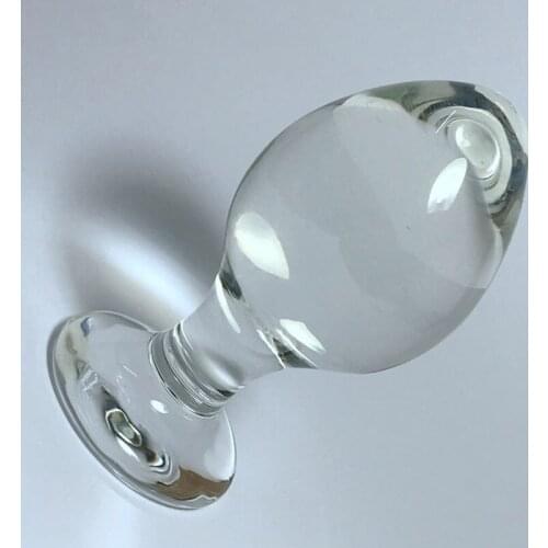 90*44mm Glass Anal Plug G Spot Stimulator Anal Expander Transparent Galss Butt Plug Sex Toys For Woman Anus Dilator Ass Plug