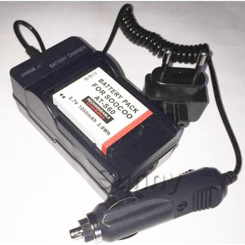 AT-S60 CAM SOOCOO S60 Lithium Ion Rechargeable Battery +Charger For SooCoo S60 Sports Action Cam Video Camera 3.7v 1050mAh 3.9Wh