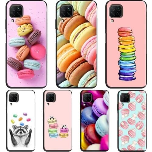 PINK Dessert Ice Cream Macarons Cake Case For Huawei P Smart 2019 Nova 5T P30 P40 P20 Pro Mate 10 20 Lite Honor 10i 8A 8X 9X