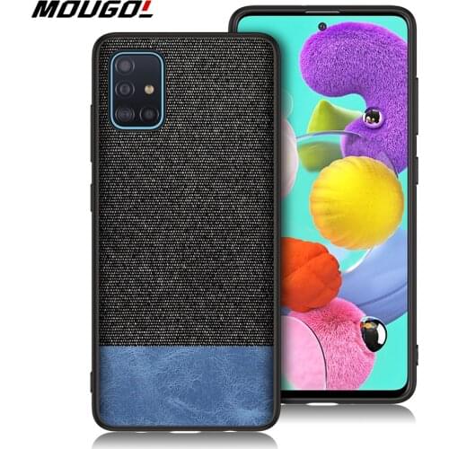 For Samsung A51 A71 Phone Case Shockproof Back Cover Cloth Fabric Silicone Soft Edge Protect Fabric For Samsung Galaxy A71 A51