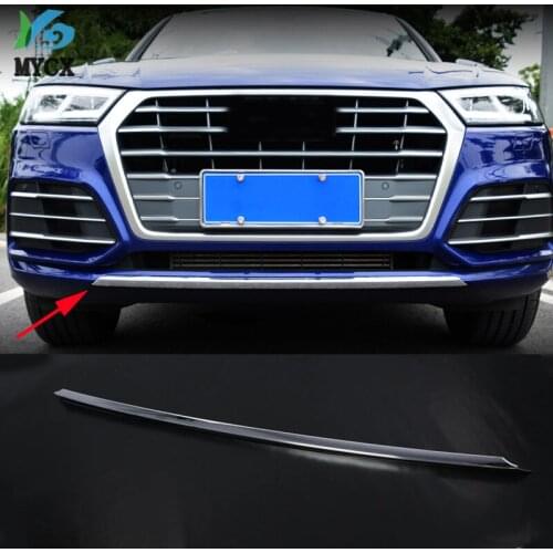 For Audi Q5L 2018 2019 Exterior front Lower Bumper Guard Molding Trim Frame Cover ABS Matte silver Auto Styling sticker