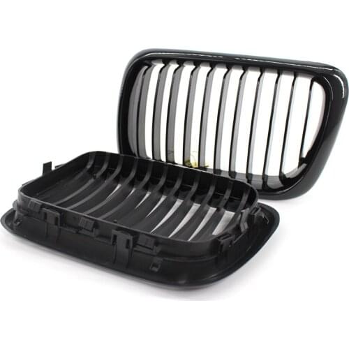 For BMW 3 Series E36 97-99 318i 320i 325i M3 Middle exhaust grille Car modified bright black Single line grille