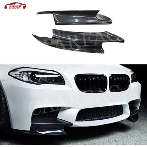 For F10 Front Bumper Lip Splitters Flap Cupwings for BMW 5 Series F10 M5 M Sport 2012-2017 Carbon Fiber Bumper Guard Car Styling