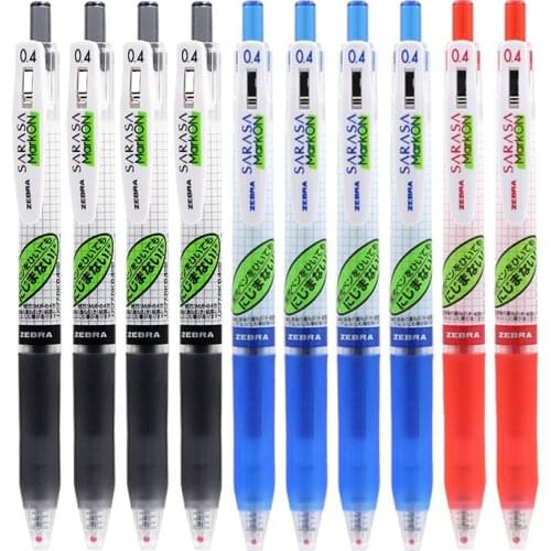 10pcs Japanese Stationery Zebra JJS77 Quick Dry Colored Gel Pen 0.4/0.5mm Black Blue Red Ink Business Office Sign Pen