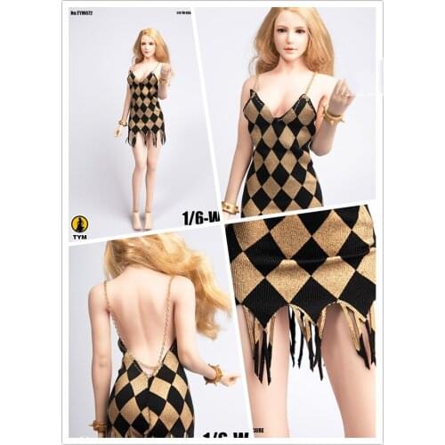 Hot Spot 1 To 6 Female Soldier Doll TYM072 Clown Female Suspender Skirt Plaid Skirt 12 Inch Doll Use