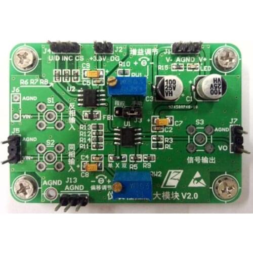 Instrument Amplifier, AD620 Module, Weak Signal, Program-controlled Amplifier, NC Potentiometer, X9318 Send Program