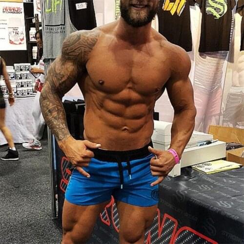 Summer gym fitness beach running swimming outdoor sports quick-drying shorts drawstring leisure MG printing mens shorts