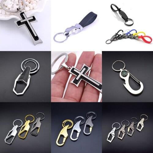 Fashion key Chain Creative Cool Personalised Luxury Manual Men and Ladies Waist Hanging Keychain Metal Alloy cross Key Ring