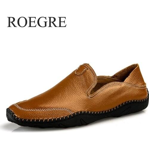 2019 New Men Shoes Genuine Leather Comfortable Men Casual Shoes Footwear Chaussures Flats Men Slip On Lazy Shoes Zapatos Hombre