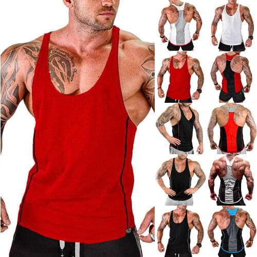 Men Y-shaped Sport Vest Gym Workout Fitness Stringer Fitness Tank Top Breathable Male Bodybuilding T-Shirt Sport Shirt