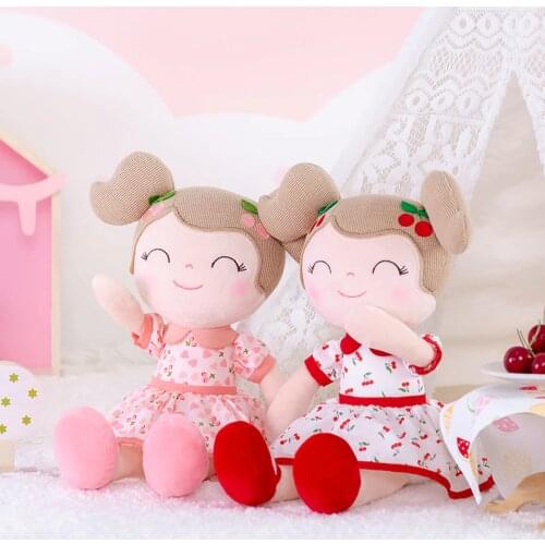 Gloveleya Stuffed Toys Cherry Girl Plush Doll Baby Girl Gifts Cloth Dolls Kids Rag Toy Toddler Plush Toys