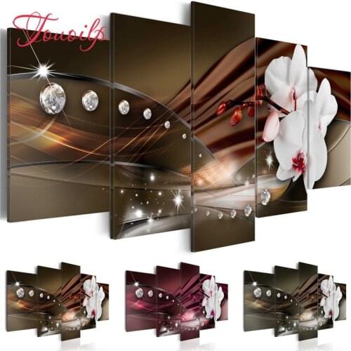 TOUOILP Full Square/Round Drill 5D DIY 5pcs Diamond Painting"Pikat e ujit Orchid"Embroidery Cross Stitch 5D Home Decor Gift