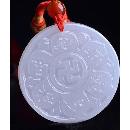 Natural Chinese White Jade Hand Carved Cross Pendant Fashion Boutique Jewelry Men and Women Money Cross Necklace Gift