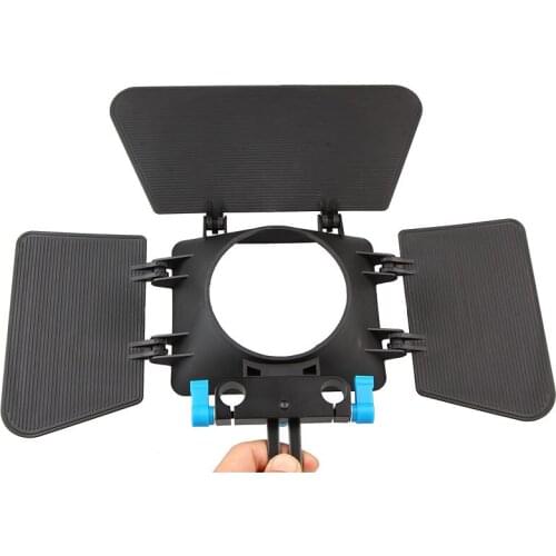 New Matte Box Sunshade for 15mm Rail Rod Support DSLR 5DII 60D D90 550D 600D lens from 43mm to 77mm Camera