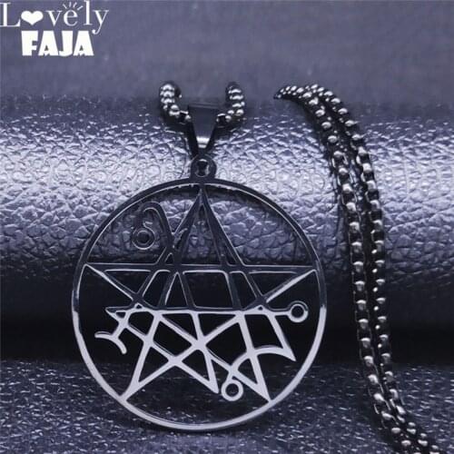 Collar Colgante Satanic LOVECRAFT CTHULHU NECRONOMICON patch satanic Anillo Pin Stainless Steel Necklace Jewelry N3038S03