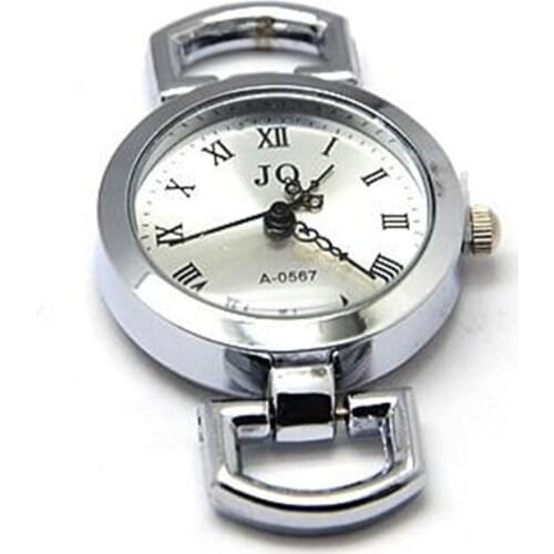 Alloy Watch Face Flat Round Watch Head Watch Components For DIY, Platinum, 28~29x26x9mm, Hole: 10x5mm