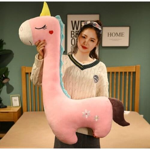 3 Colors 70/100cm Cartoon Unicorn Plush Toy Soft Stuffed Animals Pillow Cushion Horse Doll Baby Christmas Gift