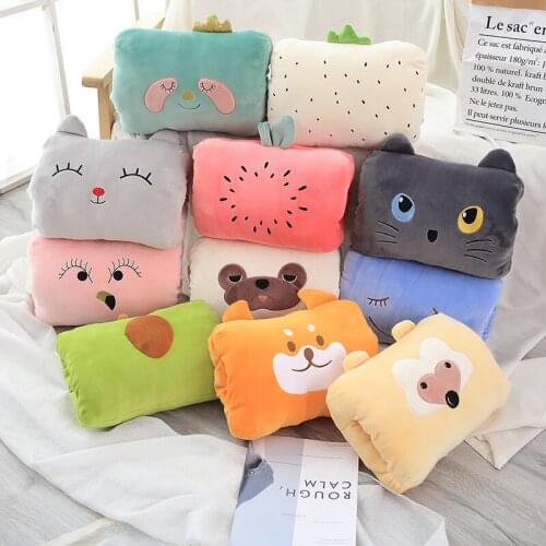 Hand warmer pillow cute cartoon animal shar pei whale cat toy stuffed fruit avocado pitaya warm hand pillow kids toy gift