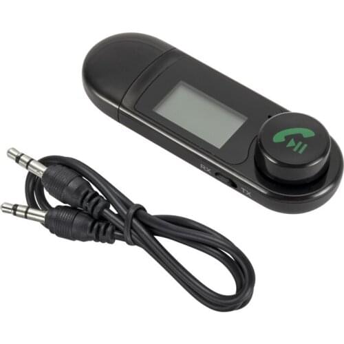 B15 USB Transmitter Receiver with LCD Screen Display Built-in Noise Reduction HIFI Audio Adapter 3.5mm AUX for PC