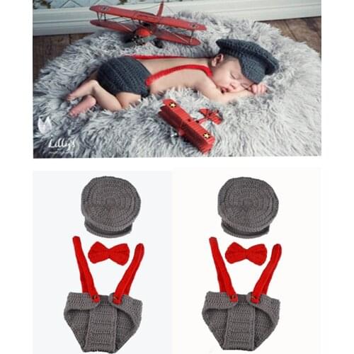 Christmas 3pcs baby set Hat+Tie+Pants Pilot Baby girl summer set handmade newborn infant photography girls baby child props