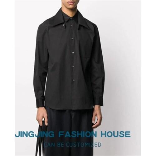 S-6XL!!New Europe and the United States trend mens long sleeve casual shirt loose shirt youth jacket fashion thin undergarment