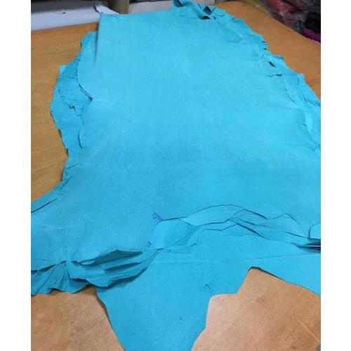 Light blue Genuine pig split suede leather material whole piece