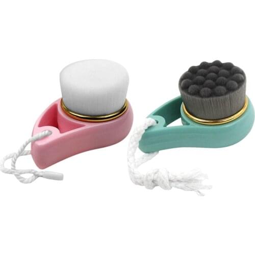Face Washing Massage Brush Facial Pores Cleansing Brush for Makeup Tools Bamboo Charcoal Black Fiber Hair Cleansing Brush