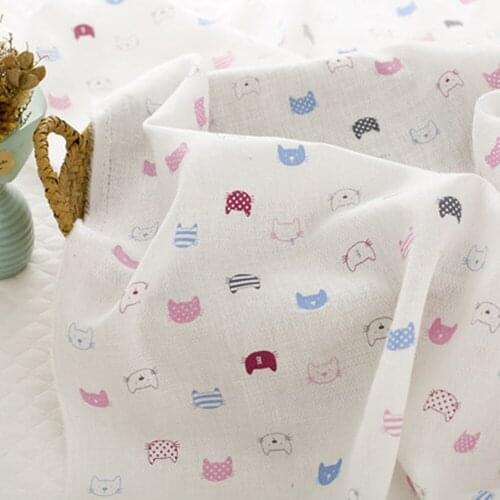 Thousand Birds Eye Jacquard Cotton Mesh Fabrics Cats Duck Print Gauze Cloth Tissu Sewing Children Clothes Quilting DIY Handmade