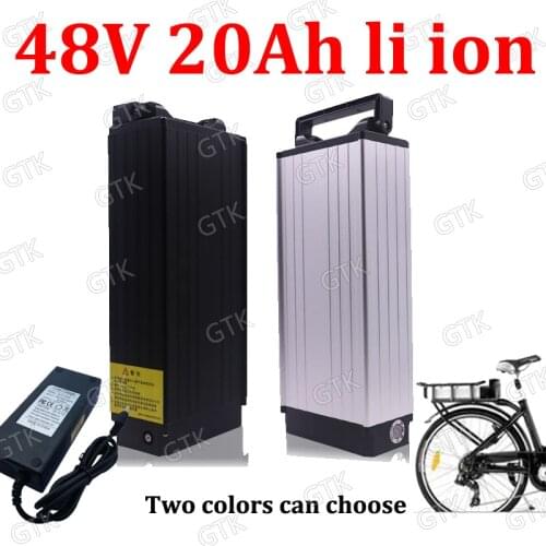 GTK Rear rack 48v 20ah lithium ion 48v li ion aluminum alloy for 1000w 750W bicycle scooter ebike + 3A Charger