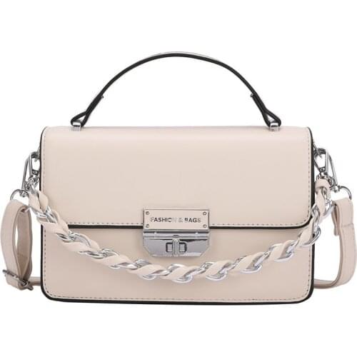 High quality purses and handbags luxury brand handbag solid color PU leather bags for women 2020 womens chain shoulder bag