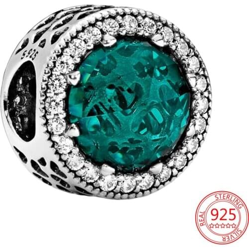 New 925 Sterling Silver Making Fashion DIY Jewelry for Women Charm Fit Pandora Bracelet Bangle Diy Shining Seaweed Green Beads