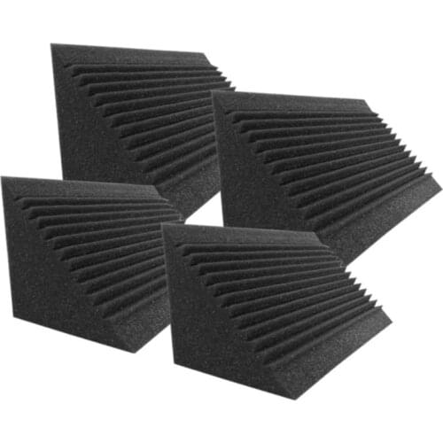 4 Pcs Sound-Absorbing Foam Board,Bass Trap Wedge-Shape Brick,Sound-Absorbing Foam Sound Insulation Treatment,12X12X24cm