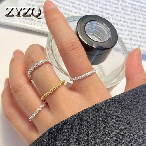 ZYZQ 2021 ins New Korean Fashion Gypsophila Ring For Women Simple Creative Sparkling Ring Temperament Jewelry Accessories