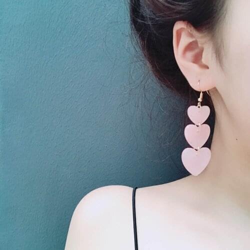 JIOFREE New Style 1pair pink Fashion Craft Resin Heart Clip on Earrings Without Piercing For Women Fashion Jewelry Wholesale