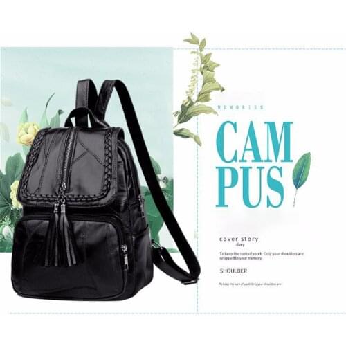 1 PCS Womens backpack fashion and elegant PU leather solid color backpack zipper comfortable ladies outdoor travel backpack