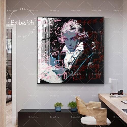 1 Pieces Modern HD Pictures For Home Decoration Beethoven By Andy Warhol Wall Art Posters For Living Room HD Canvas Paintings