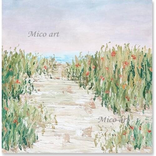 100% Hand Painted Outdoor Landscape Oil Painting Wall Decoration Canvas Art Modern Living Room Decor Hanging Flowers Paintings