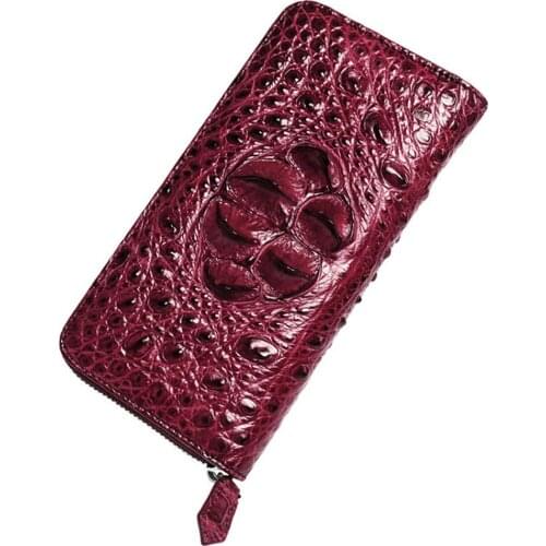 2018 New Arrival Geniune Crocodile Wallets and Purses Unisex Wallet Package Handbag Clutch Bag Large Capacity Best Gift