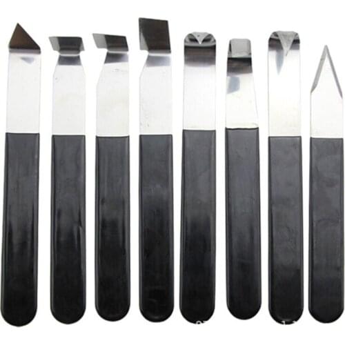 8Pcs Stainless Steel Pottery Clay Ceramic Tools Sculpture Carving With Rubber Handle Modeling Clay Tools