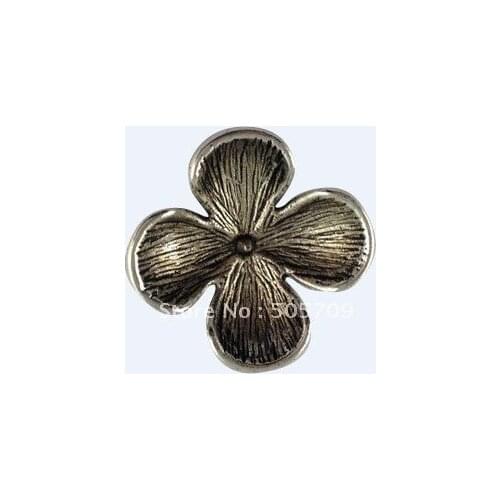 80Pcs Tibetan Silver Color Bent Flower Charms A12552