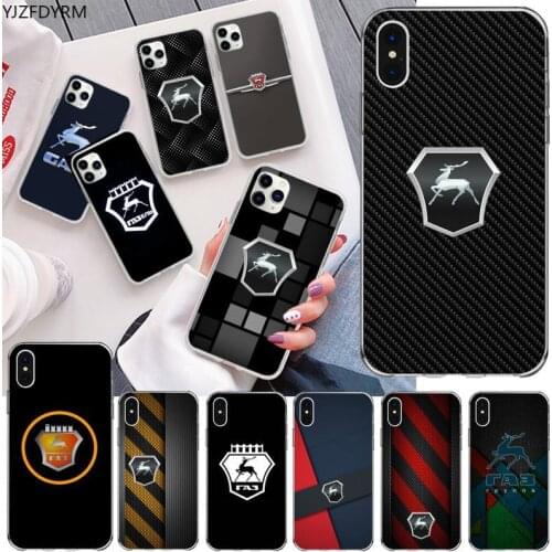 Car brand GAZ logo Black Cell Phone Case for iPhone 11 pro XS MAX 8 7 6 6S Plus X 5S SE 2020 XR cover